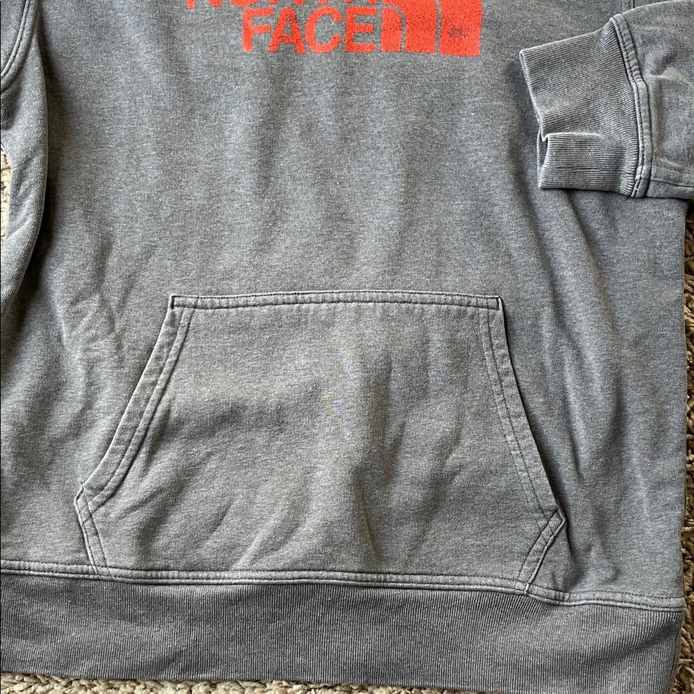 The North Face Men's Charcoal and Orange Hoodie - Picture 2 of 4